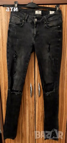Черни дънкови панталони, снимка 1 - Къси панталони и бермуди - 33021505