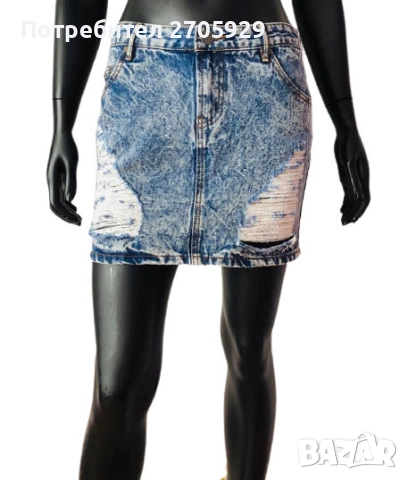 Актуална дънкова пола с кръпки