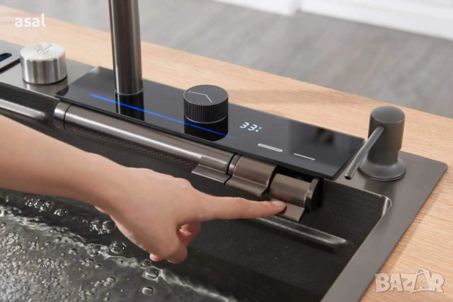 Висококачествена мултифункционална кухненска мивка със смарт смесител, снимка 3 - Мивки - 43775030