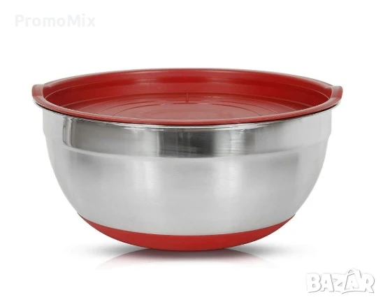 Комплект купи Home Devision salad bowl 2 броя 22см и 18см Купи с капаци и силиконово дъно, снимка 6 - Кутии за храна - 50615517