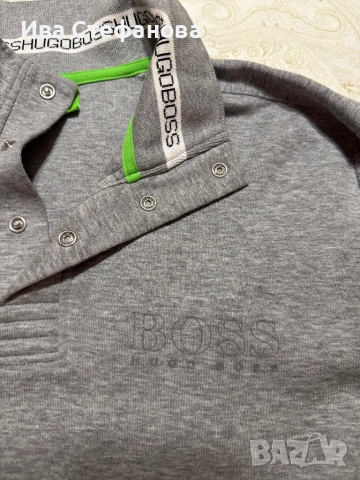  Нова спортна елегантна оригинална блуза Hugo Boss сива , снимка 2 - Блузи - 45423875