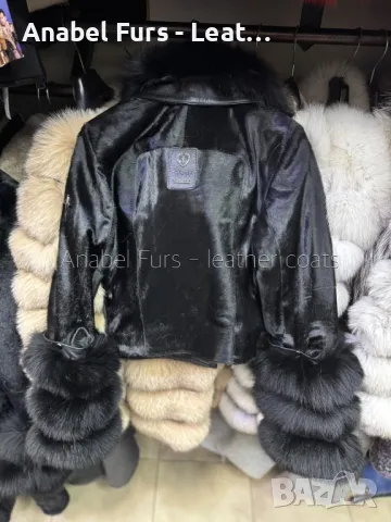 Дамски кожени якета с естествен косъм, снимка 3 - Якета - 48531338