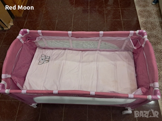 Детска кошара Cangaroo Bumbo – розова, снимка 2 - Бебешки легла и матраци - 53445987
