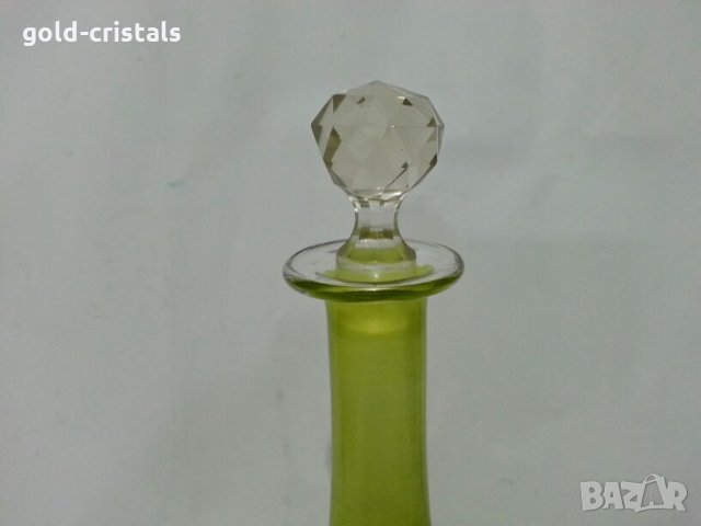 антикварна гарафа цветно стъкло, снимка 3 - Антикварни и старинни предмети - 27162809