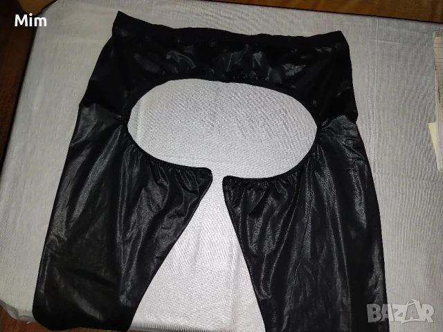 VENUS 52/54 Черен еластичен панталон с отворено чатал / клубно облекло / , снимка 4 - Гащеризони - 51174338