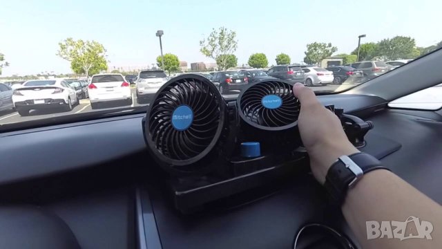 Двоен вентилатор 4 inch 12V 24V за автомобил бус камион каравана кола, снимка 8 - Аксесоари и консумативи - 29092648