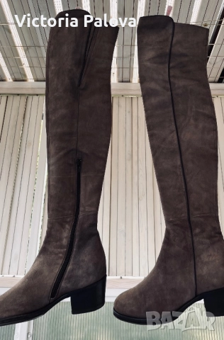 TRUMAN’S високи чизми от естествен велур, снимка 9 - Дамски ботуши - 51767160