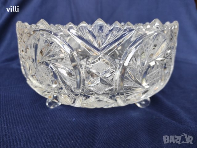 Красива купа от оловен кристал - ръчно гравирана, снимка 2 - Други - 39606156