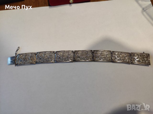 Стара сребърна руска гривна филигран, снимка 1 - Гривни - 37268765