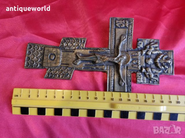 Стар Голям Руски Бронзов Кръст , снимка 4 - Антикварни и старинни предмети - 26964410