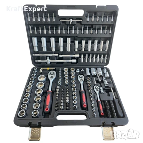 Комплект инструменти KraftWorld гедоре 172 части – хром-ванадиева стомана, снимка 2 - Куфари с инструменти - 50681425