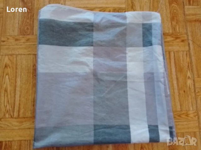 Голяма квадратна калъфка на каре в сиво и бяло с цип, снимка 3 - Спално бельо - 50335279