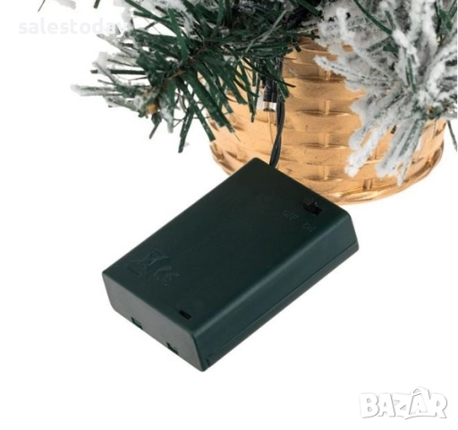 Елха с червени топки и подаръци, Декоративна светеща елхичка с 20 LED лапички, 50см, снимка 3 - Декорация за дома - 52373527