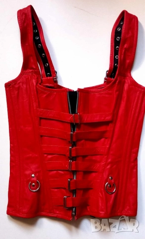 Кожен дамски оригинален готик корсет