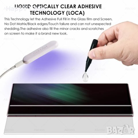 Samsung Galaxy S25 S24 S23 / Ultra / Plus / 3D UV Стъклен протектор за екран с течно лепило, снимка 3 - Фолия, протектори - 39544693