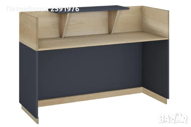 Рецепция Lotus в дъб - цвят тъмно сив 180x70x110см, снимка 1