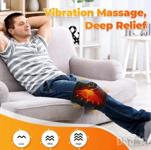 Безжичен LED Инфрачервен Масажор Червена Светлина Дълбоко Облекчаване Тяло Гръб Колене Стави Мускули, снимка 9 - Масажори - 50937975