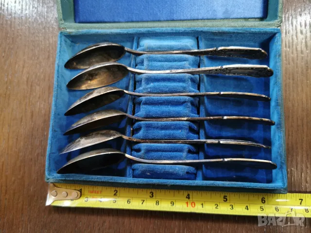 комплект стари сребърни лъжички, снимка 7 - Антикварни и старинни предмети - 49250180