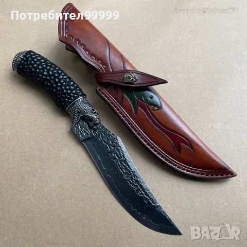 Ловен нож от Дамаска стомана , снимка 6 - Ножове - 47895074