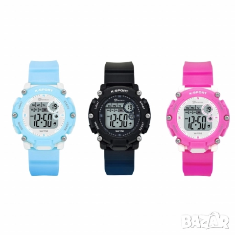 Детски дигитален спортен часовник, водоустойчив