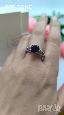 Сребърен Перфектен Кушън Пръстен с Естествени Камъни💎, снимка 7 - Пръстени - 49892576