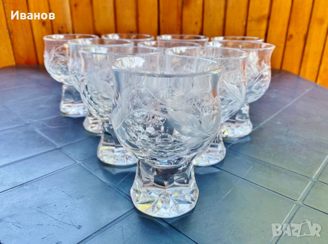 Нов Масивен Голям Кристален съд и Комплект Кристални чаши за Боле/Пунш, снимка 5 - Сервизи - 51479833
