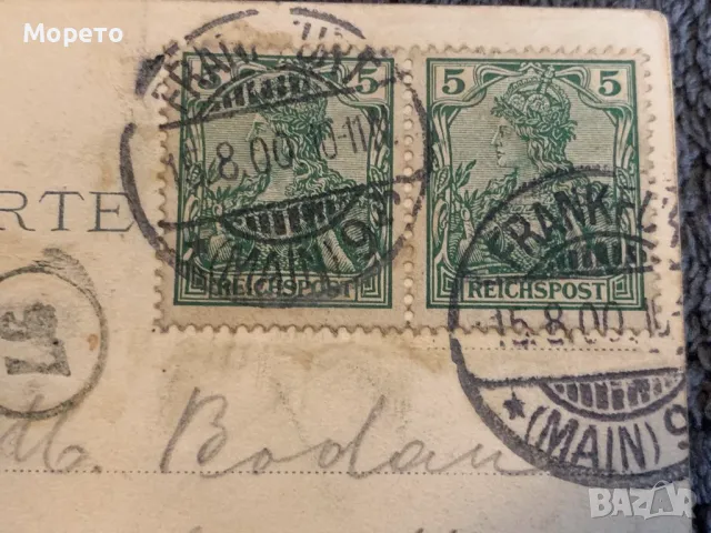 Стогодишна райх картичка от Германия(пътувала)-11, снимка 3 - Филателия - 47416171