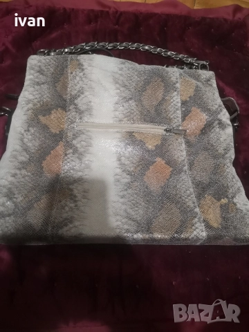 дамска Марков чанта от змийска кожа , снимка 3 - Чанти - 51793852
