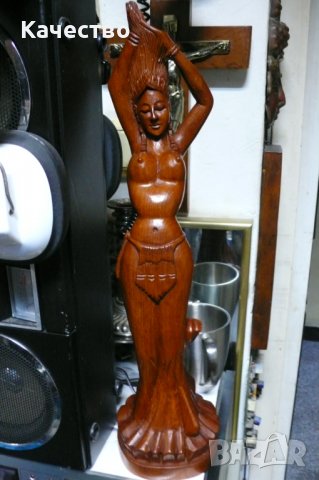 Дърворезба на женска фигура , снимка 4 - Антикварни и старинни предмети - 37126382