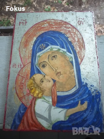 Стара ръчно рисувана икона в отлично състояние