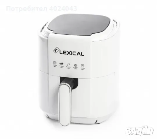 Фритюрник с горещ въздух Lexical Airfryer LAF-3011-1/2 1200W 3.5L бял/черен, снимка 4 - Фритюрници - 47934950