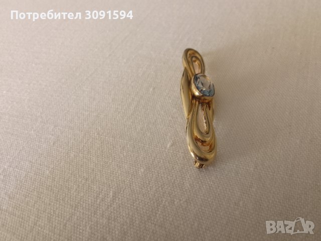 Стара брошка - с голям син скъпоценен камък - маркирана на играта , снимка 8 - Антикварни и старинни предмети - 42989448