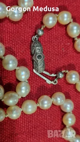 Перлена огърлица със сребро , снимка 4 - Колиета, медальони, синджири - 49702657