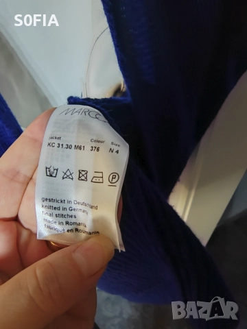 Marc Cain алпака турско синьо жилетка, снимка 6 - Жилетки - 52774080