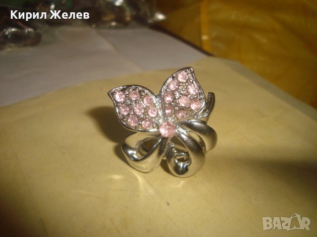 КРАСИВ ПОСРЕБРЕН КРИСТАЛЕН ФЕШЪН АРТ ПРЪСТЕН - ПАНДЕЛКА 11903, снимка 4 - Пръстени - 37420130