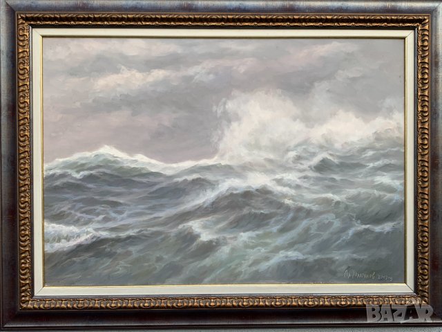 Голяма картина от Анатолий Панагонов (Бурно море край Калиакра), снимка 5 - Картини - 10435790