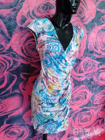 Многоцветна къса еластична рокля M , снимка 5 - Рокли - 37480706