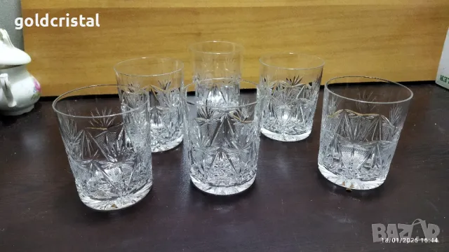 Стар български кристал чаши за уиски 