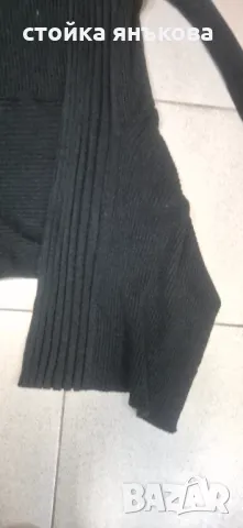 Елегантна дамска черна финноплетена жилетка, снимка 3 - Жилетки - 49713979