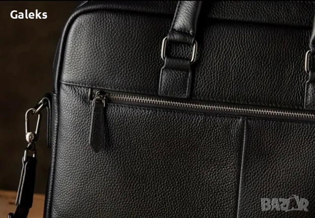 Мъжка изискана бизнес чанта за лаптоп15”/Луксозна и селективна, черна естест. кожа!, снимка 14 - Чанти - 53118028