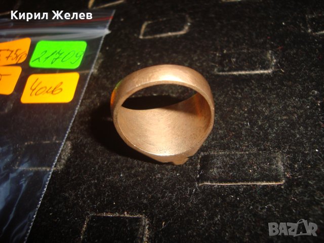 СТАРИНЕН РЪЧНО ИЗРАБОТЕН и ОРНАМЕНТИРАН МАСИВЕН БРОНЗОВ КЛАСИЧЕСКИ СТИЛ ПРЪСТЕН УНИКАТ 21709, снимка 15 - Антикварни и старинни предмети - 32552936