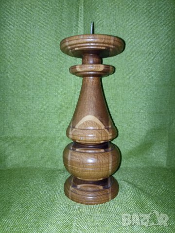 Масивен дървен свещник , снимка 4 - Други - 43116037