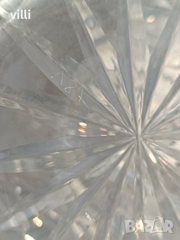 Винтидж викторианска гарафа с талия от оловен кристал, снимка 4 - Други - 43380236