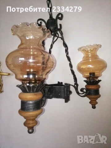 Полилей стил рустик ретро, произведен през 60-70те години. , снимка 5 - Полилеи - 53468202