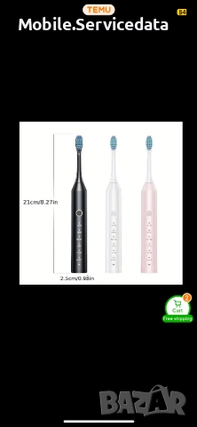 EvoDX електрическа акумулаторна четка за зъби с 4 накрайника – черен бял розов цвят, снимка 3 - Други инструменти - 52510036
