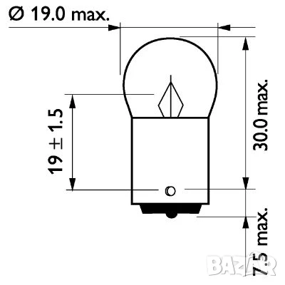 Крушка PHILIPS R5W 24V 5W BA15S №13821CP, снимка 2 - Аксесоари и консумативи - 51164431