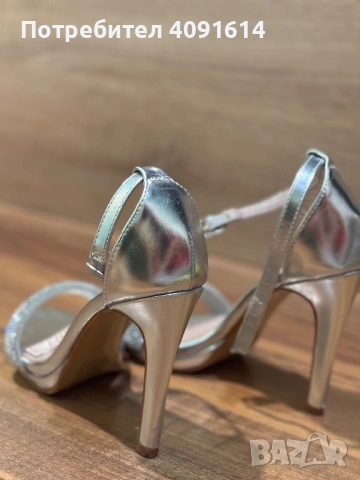 Сребърни токове, снимка 3 - Дамски елегантни обувки - 53141313