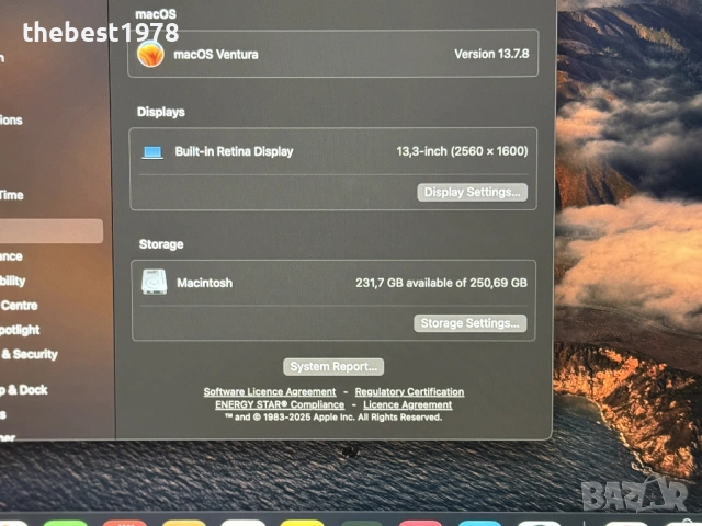 MacBook Pro Retina 13 2017`Core i5-7360U/8GB RAM/256GB SSD/Бат 7ч, снимка 7 - Лаптопи за работа - 53125735