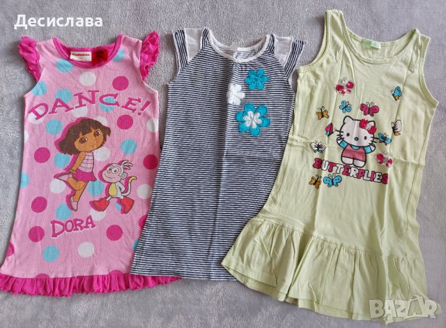 Комплект от 3 детски летни рокли, размер 4-6 години, снимка 1 - Детски рокли и поли - 40343999