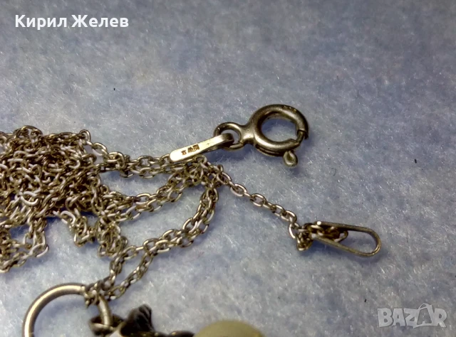ФИГУРАЛЕН ГОТИК АРТ СРЕБЪРЕН ПЕНДАНТ с НЕЖНА СРЕБЪРНА ВЕРИЖКА МАРКОВО СРЕБРО 925 и ЛУНЕН КАМЪК 40232, снимка 3 - Колиета, медальони, синджири - 50489391
